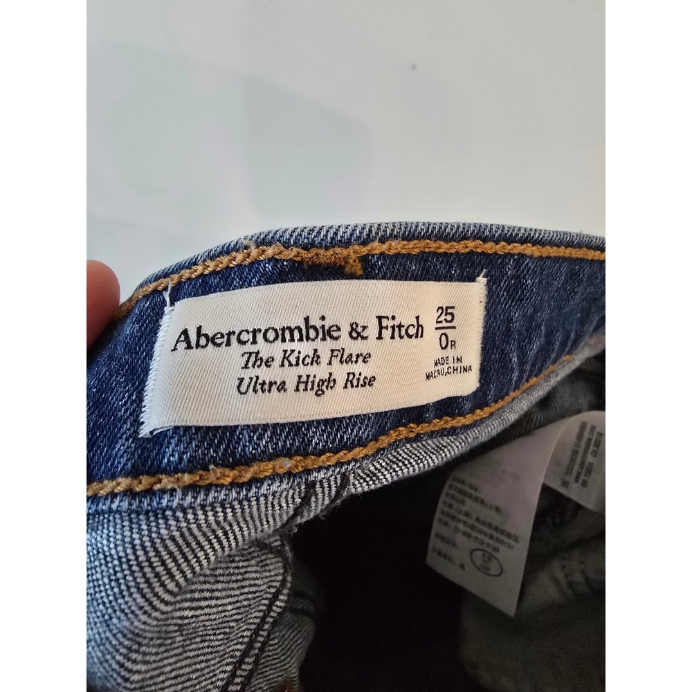 Abercrombie & Fitch The Kick Flare Ultra High Rise Womens Jeans Size 25 - Picture 10 of 10